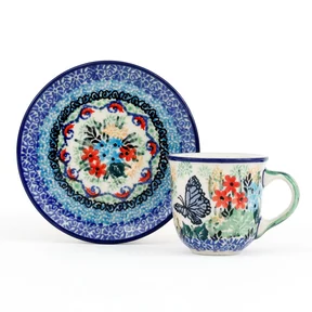 Filiżanka i spodek espresso B10 0,06l <br> Unikat U4864 Motyl W Kwiatach